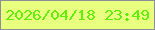 文字の大きさ：4、枠の色：8c8c9b、背景の色：e9ff80、文字の色：62ed0d 無料ブログパーツのブログ時計