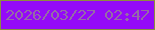 文字の大きさ：5、枠の色：8c8d3f、背景の色：940af8、文字の色：956ca5 無料ブログパーツのブログ時計