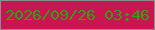 文字の大きさ：1、枠の色：8c8d8d、背景の色：c91551、文字の色：2ea011 無料ブログパーツのブログ時計