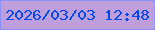 文字の大きさ：2、枠の色：8c91fd、背景の色：bf9fdb、文字の色：0448f3 無料ブログパーツのブログ時計