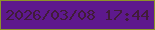 文字の大きさ：5、枠の色：8c9428、背景の色：5e198d、文字の色：411c39 無料ブログパーツのブログ時計