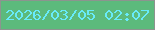 文字の大きさ：5、枠の色：8c948f、背景の色：5cba7c、文字の色：68ebfa 無料ブログパーツのブログ時計