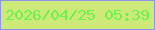 文字の大きさ：4、枠の色：8c94ed、背景の色：cce979、文字の色：6af24c 無料ブログパーツのブログ時計
