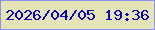 文字の大きさ：4、枠の色：8c94ef、背景の色：e5e4b6、文字の色：0b01be 無料ブログパーツのブログ時計