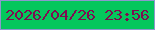 文字の大きさ：5、枠の色：8c98cd、背景の色：04c75c、文字の色：7f0c51 無料ブログパーツのブログ時計