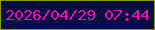 文字の大きさ：4、枠の色：8c990a、背景の色：030e43、文字の色：fa09af 無料ブログパーツのブログ時計
