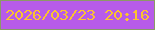 文字の大きさ：4、枠の色：8c9966、背景の色：b75be9、文字の色：fbc32e 無料ブログパーツのブログ時計
