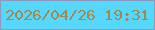 文字の大きさ：3、枠の色：8c99bf、背景の色：57d7fc、文字の色：9f8952 無料ブログパーツのブログ時計