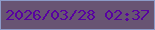 文字の大きさ：3、枠の色：8c9bc8、背景の色：685473、文字の色：5802a0 無料ブログパーツのブログ時計