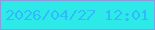 文字の大きさ：5、枠の色：8c9bdb、背景の色：2deae8、文字の色：2fbafb 無料ブログパーツのブログ時計
