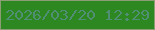 文字の大きさ：5、枠の色：8c9c75、背景の色：2d8821、文字の色：518f75 無料ブログパーツのブログ時計