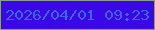 文字の大きさ：2、枠の色：8c9e8b、背景の色：3a08e6、文字の色：3d66e5 無料ブログパーツのブログ時計