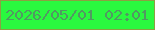 文字の大きさ：3、枠の色：8c9f42、背景の色：2af83f、文字の色：519962 無料ブログパーツのブログ時計