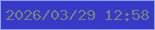文字の大きさ：4、枠の色：8c9ffa、背景の色：3939c7、文字の色：738182 無料ブログパーツのブログ時計