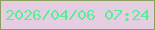 文字の大きさ：3、枠の色：8ca05b、背景の色：e5cee2、文字の色：5cec99 無料ブログパーツのブログ時計