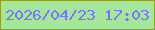 文字の大きさ：5、枠の色：8ca421、背景の色：a4e79b、文字の色：7a74fa 無料ブログパーツのブログ時計