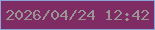 文字の大きさ：2、枠の色：8ca4d8、背景の色：7f2c64、文字の色：9b9497 無料ブログパーツのブログ時計
