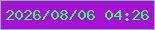 文字の大きさ：5、枠の色：8cb1b2、背景の色：a512d5、文字の色：3cfa62 無料ブログパーツのブログ時計