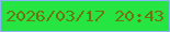 文字の大きさ：3、枠の色：8cb3fe、背景の色：26e542、文字の色：6e7510 無料ブログパーツのブログ時計