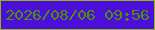 文字の大きさ：2、枠の色：8cb516、背景の色：4c0fd9、文字の色：4c9204 無料ブログパーツのブログ時計