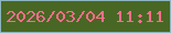 文字の大きさ：5、枠の色：8cb5c2、背景の色：496724、文字の色：f96e8a 無料ブログパーツのブログ時計