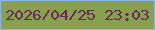文字の大きさ：2、枠の色：8cb7e8、背景の色：88a050、文字の色：652b57 無料ブログパーツのブログ時計