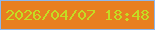 文字の大きさ：1、枠の色：8cb7ed、背景の色：e87f20、文字の色：c4dc23 無料ブログパーツのブログ時計