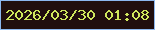 文字の大きさ：2、枠の色：8cb7ef、背景の色：200e0e、文字の色：cee75c 無料ブログパーツのブログ時計