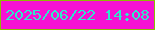 文字の大きさ：3、枠の色：8cbb03、背景の色：f611d3、文字の色：2eeacb 無料ブログパーツのブログ時計