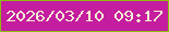 文字の大きさ：2、枠の色：8cbb0c、背景の色：c51d9f、文字の色：f2f0d5 無料ブログパーツのブログ時計