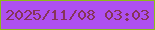 文字の大きさ：3、枠の色：8cbc18、背景の色：ae50f0、文字の色：863459 無料ブログパーツのブログ時計