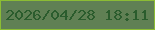 文字の大きさ：5、枠の色：8cbc34、背景の色：608054、文字の色：2b5c2d 無料ブログパーツのブログ時計