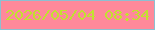 文字の大きさ：1、枠の色：8cbfd1、背景の色：fe899a、文字の色：c2e12f 無料ブログパーツのブログ時計