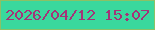 文字の大きさ：1、枠の色：8cc165、背景の色：3ad89d、文字の色：a43378 無料ブログパーツのブログ時計