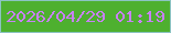 文字の大きさ：5、枠の色：8cc4c2、背景の色：4eb02f、文字の色：c881f5 無料ブログパーツのブログ時計