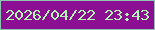 文字の大きさ：4、枠の色：8cc5b2、背景の色：8b0e93、文字の色：b1f9b1 無料ブログパーツのブログ時計
