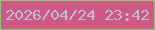 文字の大きさ：5、枠の色：8cc97c、背景の色：ce5985、文字の色：bebed5 無料ブログパーツのブログ時計