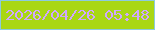 文字の大きさ：5、枠の色：8ccbdf、背景の色：a9d714、文字の色：d0a8ff 無料ブログパーツのブログ時計