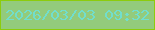 文字の大きさ：4、枠の色：8ccc0d、背景の色：93cb7c、文字の色：71decd 無料ブログパーツのブログ時計