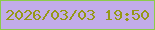 文字の大きさ：3、枠の色：8ccc49、背景の色：c2ace8、文字の色：969816 無料ブログパーツのブログ時計
