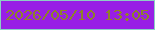 文字の大きさ：1、枠の色：8ccfc4、背景の色：981fe5、文字の色：8e8229 無料ブログパーツのブログ時計