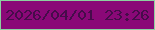 文字の大きさ：2、枠の色：8cd0a0、背景の色：8a0877、文字の色：460c4a 無料ブログパーツのブログ時計