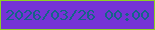 文字の大きさ：5、枠の色：8cd223、背景の色：7533d6、文字の色：146487 無料ブログパーツのブログ時計