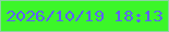 文字の大きさ：1、枠の色：8cd4a1、背景の色：3cf629、文字の色：5d62f8 無料ブログパーツのブログ時計