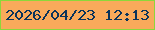 文字の大きさ：4、枠の色：8cd73a、背景の色：f8aa5b、文字の色：09335b 無料ブログパーツのブログ時計