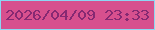 文字の大きさ：1、枠の色：8cd7f3、背景の色：d7508e、文字の色：862972 無料ブログパーツのブログ時計