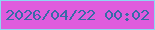 文字の大きさ：4、枠の色：8cd8f2、背景の色：df5cdd、文字の色：396aa7 無料ブログパーツのブログ時計