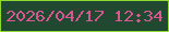 文字の大きさ：5、枠の色：8cda30、背景の色：214932、文字の色：d95891 無料ブログパーツのブログ時計