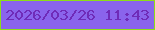文字の大きさ：3、枠の色：8cde17、背景の色：8a64ec、文字の色：6f2bb8 無料ブログパーツのブログ時計