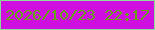 文字の大きさ：2、枠の色：8cde97、背景の色：ce0fe0、文字の色：66a416 無料ブログパーツのブログ時計